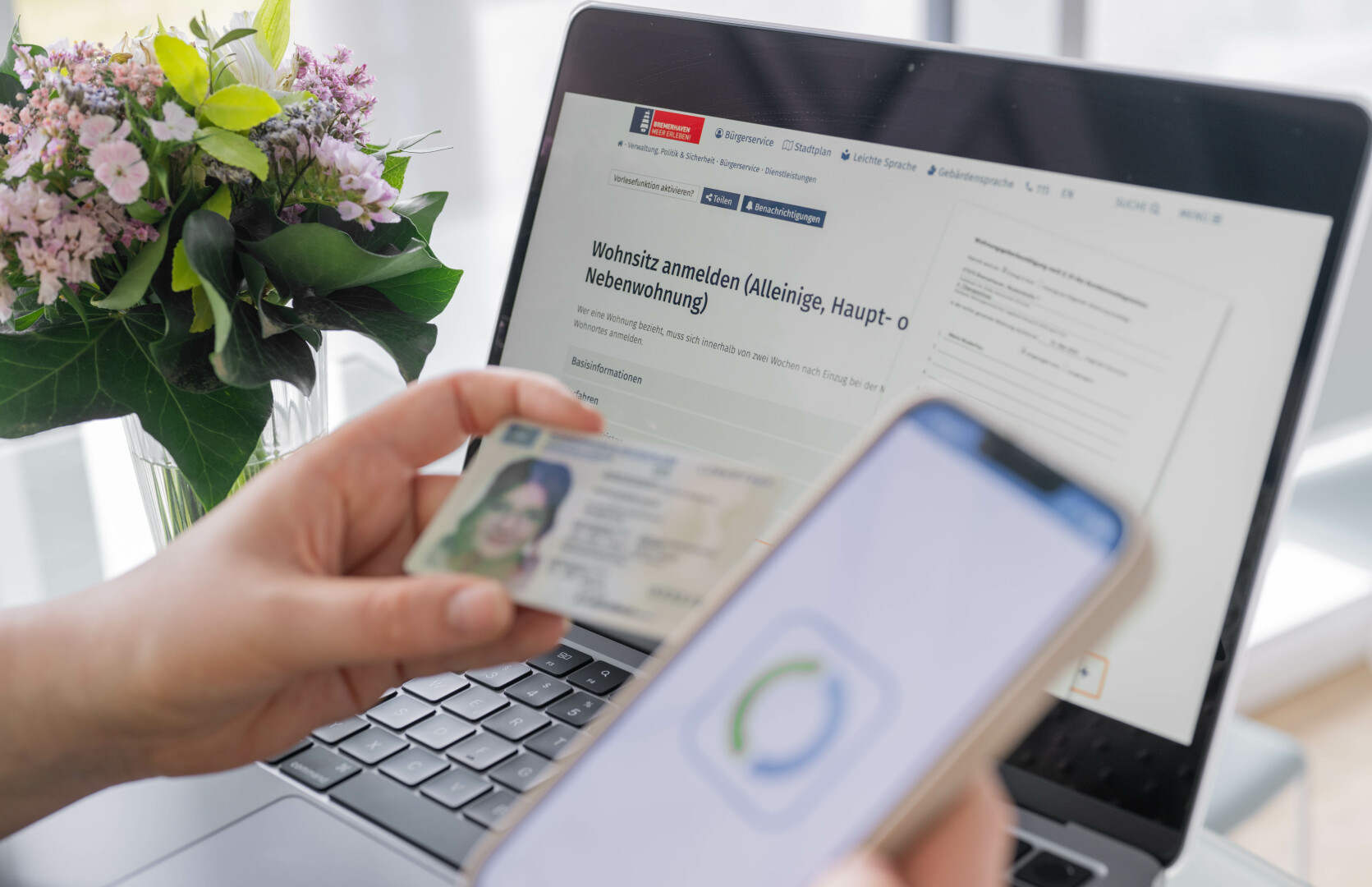 Symbolfoto für die digitale Anmeldung des Wohnsitzes in Bremerh